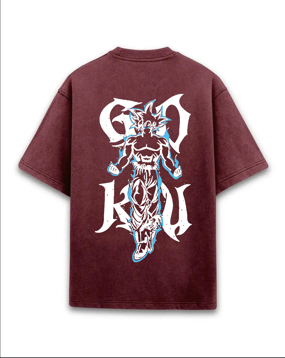 Maroon Acid Wash Goku Tshirt
